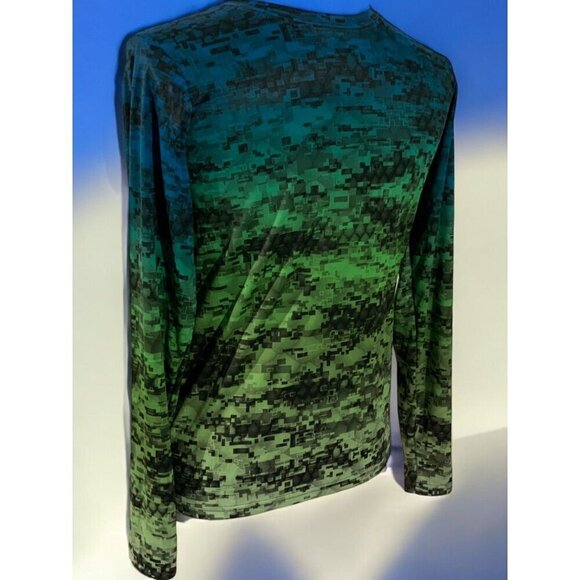 Columbia Girls Blue Green Geometric Long Sleeve Tee Large Omni Wick Technology - Picture 6 of 9